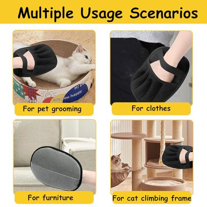 Vingtank 2Pcs Pet Hair Remover Glove, 2025 Upgraded Pet Hair Remover Electrostatic Gloves Reusable Cat & Dog Hair Removal Tool for Couch, Furniture, Carpet, Car Seat