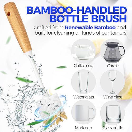 Holikme 7 Pack Scrub Brush Set & 6 Pack Bamboo Dish Brush Set