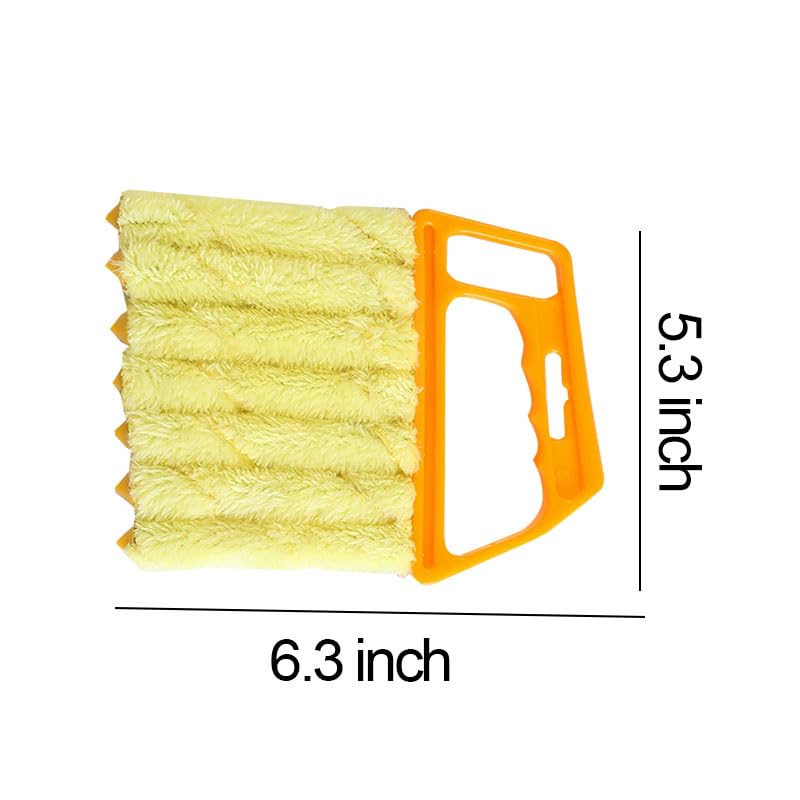 Blinds Cleaner Tool, Washable & Removable Window Air Conditioner Duster, Household Kitchen Cleaning Supplies, Mini Handheld Brush for Wood Blinds, Air Conditioner Vents, Fans Vents, Yellow