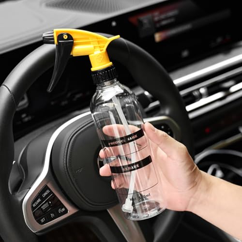Plastic Spray Bottle With Adjustable Nozzle And Trigger– Heavy Duty Garden Water Spray Bottle For Home Cleaning And Plants Yellow Black One Size - color: Yellow Black