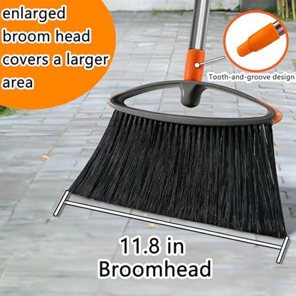 Heavy-Duty Broom, Suitable for Both Indoor and Outdoor use, Ideal for Cleaning Yards, garages, Shopping Centers, Kitchens, Balconies, Offices, and pet Hair