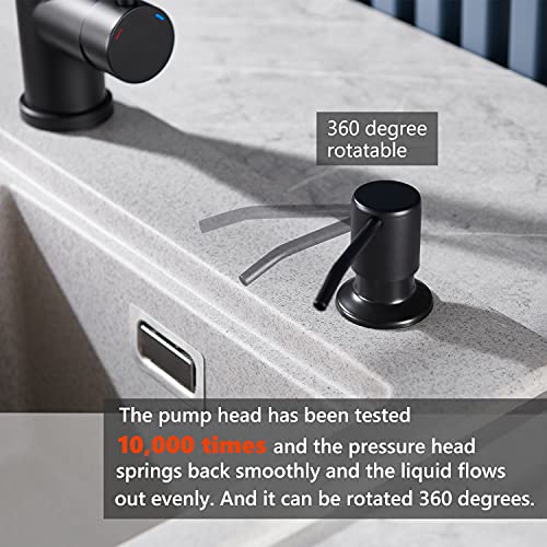 Soap Dispenser for Kitchen Sink Matte Black, Lotion Dispenser for Kitchen Sink Stainless Steel Sink Soap Dispenser 17 OZ Bottle Built in Design Refill from The Top - color: Matte Black