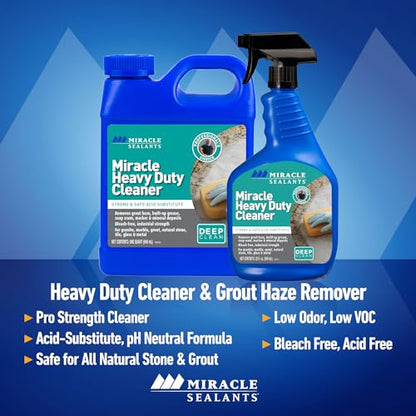 Miracle Sealants Miracle Heavy Duty Tile & Stone Cleaner, Grout Haze Remover, Non-Acidic, Quart, 6 Pack - size: 32 Fl Oz (Pack of 6), style: Jug