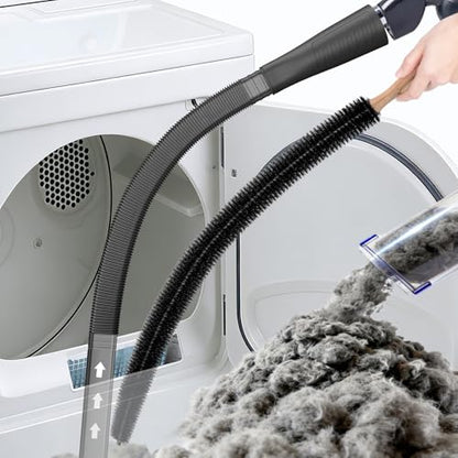 Sealegend Dryer Vent Cleaner Kit - Vacuum Hose Attachment & Lint Brush,Dryer Vacuum Hose Attachment Fit Most Vacuums and Dryer, Refrigerator Coils & Behind Appliances, Black - color: Black
