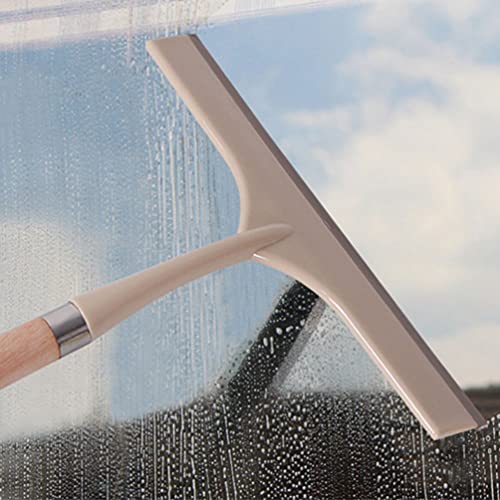 Car Tools Plastic Squeegees with Wooden Handle Streak- Handheld Squeegee Cleaner Wiper Cleaning Tool for Washing Bathroom Floor Glass Windshield Limpiador De Pisos