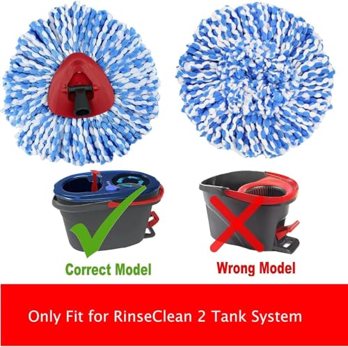 12 Pack Spin Mop Replacement Heads Compatible with Ocedar RinseClean 2 Tank System,Microfiber Mop Refill Heads for O Cedar Cleaning All Hard-surfaced Floor