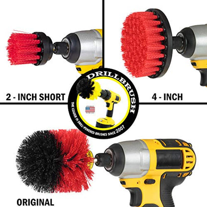 Drill Brush – Drill Brush Power Scrubber - Drill Brush Attachment for Cleaning - Power Scrubber Drill Brush - Nylon Drill Brush - Grout Drill Brush - Drill Scrubber Attachment - Drill Brush Set - color: Red