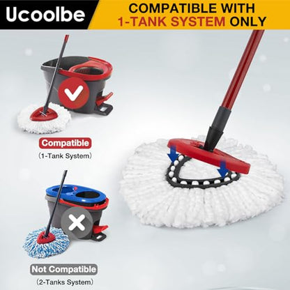 Spin Mop Heads Replacements for O Cedar Triangle Swivel Mops, 4 Pack Microfiber Mop Refills, Deep Cleaning, Machine Washable, Easy to Install - size: 4 Mop Heads(1 Tank System)