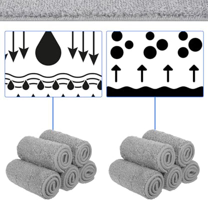 20 Pack 13 * 4.9" Generic Mop Pads Mop Head Refill Washable Wet/Dry Mops Flat Compatible with Most 11-13" Hook and Loop Flat Mops Mop Replacement Pads - color: Grey