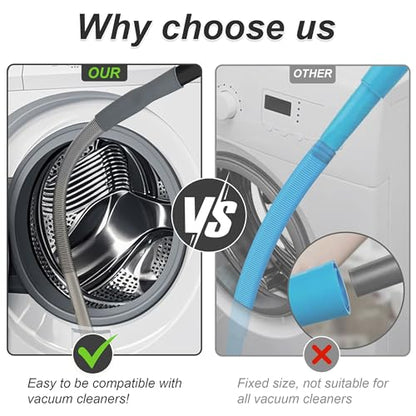 Dryer Vent Cleaner Universal Vacuum Hose Attachment Fits All Vacuums Cleaner Deep Cleaning Tools for Clogged Ducts & Lint Removal (Grey) - color: Gray