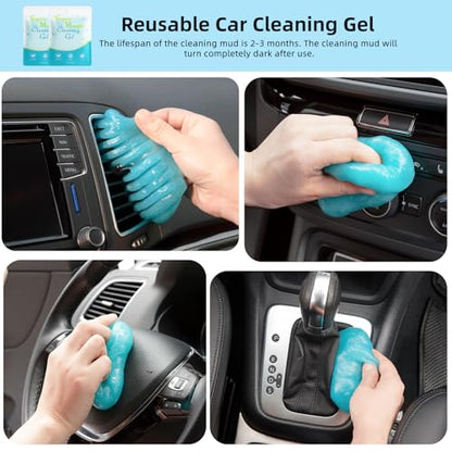 TICARVE Car Interior Detailing Cleaning Kit-10Pcs Car Screen Cleaner,Clean Gel, Detailing Brush, Cleaning Tools for Car, Keyboard and Interior Cleaning - color: 10PCS-clean set