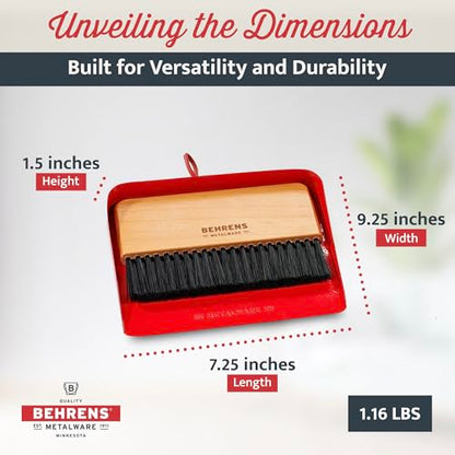 Behrens Red Galvanized Dustpan & Brush Set - color: Red