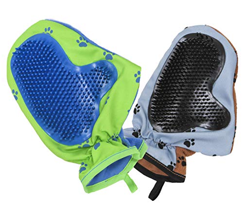 FURemover Pet Grooming Mitt, Scratch Free Dog Grooming Mitt Suitable for Long & Short-Haired Breeds, Set of 2, Colors May Vary, FMB2P12-AMZ - size: 2 Pack, style: FURemover Mitt