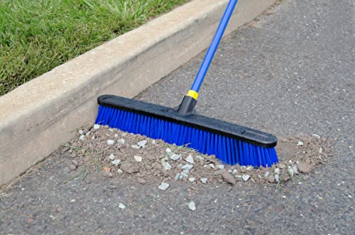 Quickie Cleaning Bulldozer 24-Inch Head Super Stiff Poly Fiber Push Broom, for Home/Garage/Outdoor/Patio/Deck - size: 24 Inch, style: Rough Surface