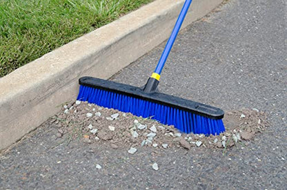 Quickie Cleaning Bulldozer 24-Inch Head Super Stiff Poly Fiber Push Broom, for Home/Garage/Outdoor/Patio/Deck - size: 24 Inch, style: Rough Surface