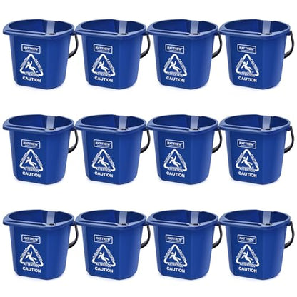 Matthew Cleaning 4.2 Gallon Mop Bucket, Heavy Duty Plastic Cleaning Bucket with Built-in Pour Spout, Mop Holder and Comfort Grip Handle, House and Commercial Cleaning Supplies, Case Pack 12 Pcs Blue - color: Blue, size: Case Pack - 12 Pcs