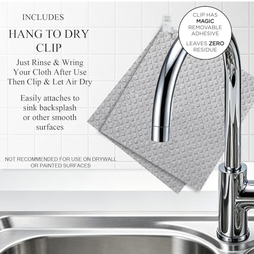 6 - Pack Swedish Kitchen Dish Cloths - Reusable Paper Towels for Counters & Dishes - Eco Friendly Cellulose Sponge Cloth (Grey) - color: B-grey