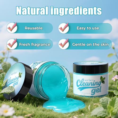ASFSKY Car Cleaning Gel (Blueberry,Mint) Cleaning Putty Universal Dust Cleaning Car Interior Cleaner Keyboard Dust Remover Car Slime Gifts for Men Women Girl