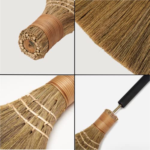 Handmade Whisk Sweeping Broom - Brooms for Wedding Jumping Ceremony Halloween DIY Decoration - Vietnamese Straw Soft Broom - 12.2" Width, 28.35" Length - style: Blue
