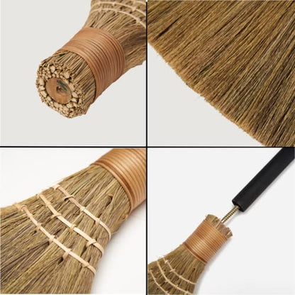 Handmade Whisk Sweeping Broom - Brooms for Wedding Jumping Ceremony Halloween DIY Decoration - Vietnamese Straw Soft Broom - 12.2" Width, 28.35" Length - style: Blue