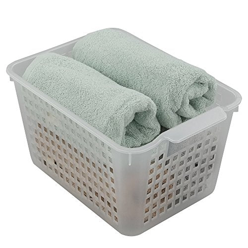 Clear Plastic Storage Bins/Basket Organizer, 6-Pack | Pantry Organizers and Storage, Multi-Use Organizer Binsfor Home Bathroom Kitchen