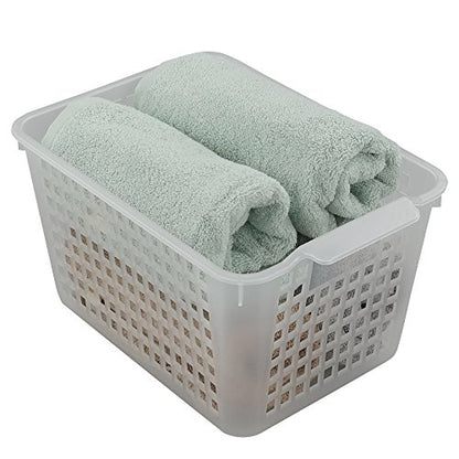 Clear Plastic Storage Bins/Basket Organizer, 6-Pack | Pantry Organizers and Storage, Multi-Use Organizer Binsfor Home Bathroom Kitchen