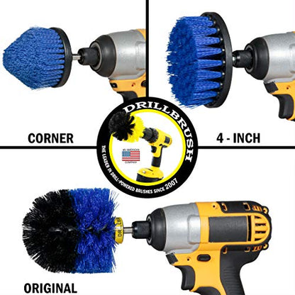 Drill Brush Aquatic Cleaning Brush Set - Fish Tank Accessories - Boat Accessories - Aquarium Scrubbing Kit - Swimming Pool Brushes - Pool Cleaning Household Set - Fish Tank Cleaner - Cleans Boat Seats - color: Blue