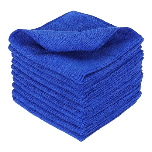 uxcell 10 Pcs Microfiber Cleaning Cloth, Kitchen Towels Reusable Microfiber Towels Highly Absorbent for Household Cleaning Supplies, Kitchen, Bathroom, Dark Blue(Square), 11.8" X11.8 - color: Dark Blue