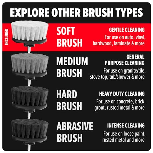 Dirt Devil Soft Bristle Cleaning Brush Set, 2 Piece, 2" and 3.5" Brushes Included, For Use on Glass, Hardwood, Ceramic and More, Gentle Cleaning, Scrubber Brush Drill Attachment for Cleaning - style: Soft Bristle Brush