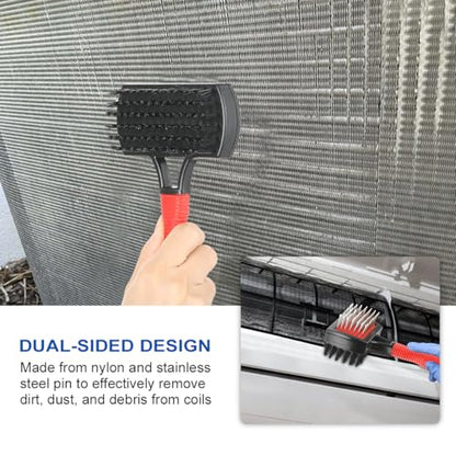 LANMU AC Coil Cleaner Brush Fin Comb, Air Conditioner Cleaning Brush Straightening Tool for HVAC/AC Evaporator, Condenser, Radiator