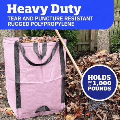 DURASACK Heavy Duty Home and Yard Bags 48-Gallon Reusable Self-Standing Lawn and Leaf Bags Garbage Can with Reinforced Handles, Lilac - color: Lilac