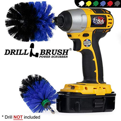 Drill Powered Scrubbing Brush Heads - Professional Boat Detailing Accessories - Aquatic Cleaning Supplies - Tank Scrubbing Brush - Boat Hull Cleaning Tools - Barnacle Busting Brush - Detailing Set - color: Blue