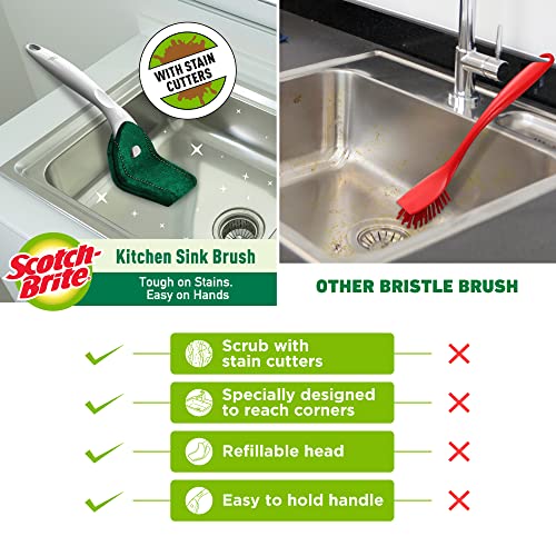 Scotch-Brite Plastic Kitchen Sink Brush (Silver) (Scotch-Brite Kitchen Sink Brush, pack of 1)