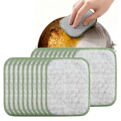 2026 New Multipurpose Wire Dishwashing Rags, Double Layer Metal Scrubbing Pads, Non-Scratch Reusable Cleaning Cloths for Kitchen, Pots, Pans, Sinks, Wet and Dry Use (20Pcs) - color: 20pcs