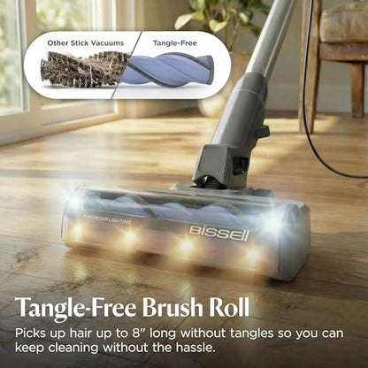 Bissell PowerClean FurFinder Corded Stick Vacuum, Tangle-Free Brush Roll, 30-Foot Power Cord, Self-Standing, HEPA Filtration, Bright Headlights, 4282K - style: PowerClean FurFinder Corded