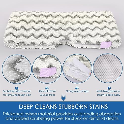 Upgraded Scrub Steam Mop Pad for Shark Steam Pocket Mop S3501 S3601 S2901 S2902 S3550 S3801 S3901 SE450 S3601D S3901D, Steam Mop Replacement Pads for All Hard Floors, 3 Pack - color: 3 Pack Scrub Plush