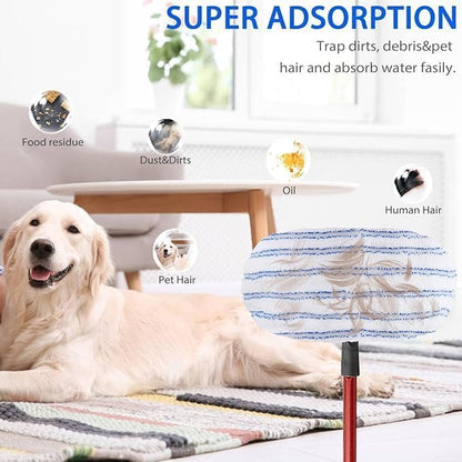 6 Pack Microfiber Mop Pads Covers Replacement Compatible with Oceda,Terry Cloth Mop Refills 15x8 Inch Pads for Wet Dry Hardwood Floor Cleaning, Washable & Reusable Mopping Pads - size: 6 Pack