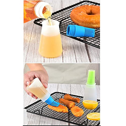 Silicone Oil bottle brush，BBQ/Pastry Basting Brushes,Silicone Cooking Grill Barbecue Baking Pastry Oil/Honey/Sauce Bottle Brush (4 PCS,Multicolor) - color: 4 PCS,Multicolor