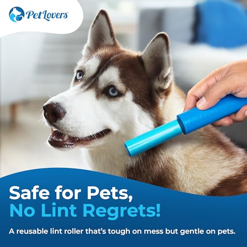 PetLovers EzRoll Reusable Lint Roller - Sticky for Life & Multi-Purpose Pet Hair, Dust, & Lint Remover for Clothing, Upholstery, & Cars - Sustainable, Washable & Efficient - size: Travel Size