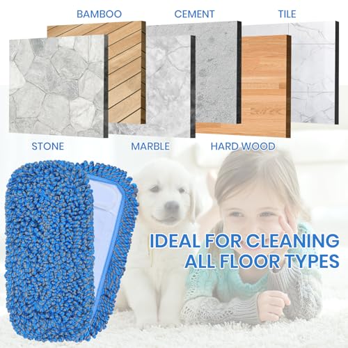 TrueYee 2 Pack Microfiber Mop Replacement Pad for Dry Dusting Wet Mopping (Dust Mop ASIN:B0CM8Z8Y2P)