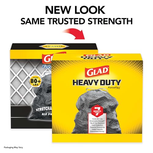 Glad Large 30 Gallon Trash Bags,Unscented Heavy Duty Garbage Bags,Forceflex with Drawstring,(Packaging May Vary), 50 Count (Pack of 150) - size: 50 Count (Pack of 150)