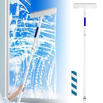 AIIONP 2024 New Dual Side Mist Retractable Window Cleaner, 3 In 1 Household Squeegee, 13 Inch by 51.2 Inch, Modern Glass Cleaning Tool, Window Spray Cleaning Brush, With 1 Microfiber Cloth - color: With 1 Microfiber Cloth