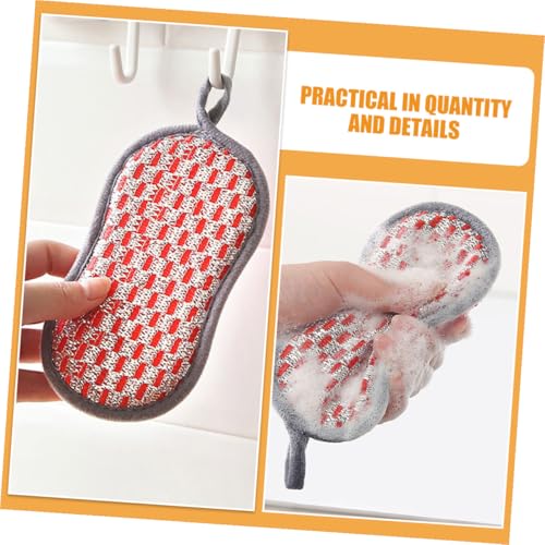 PRETYZOOM 12pcs Kitchen Scrub Brush and Dish Washing Scrubber Sponge Set, Dual-Sided Cleaning Pads for Pots and Pans, Multi-Color Household Kitchen Sink Brushes for Stain Removal