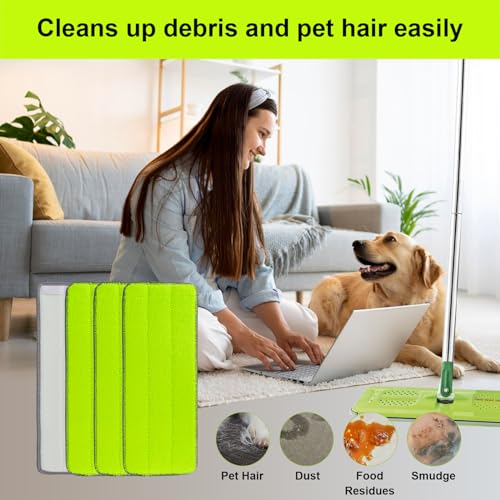 Replacement Microfiber Mop Pads for Libman Rinse 'n Wring Mop and Bucket System, Washable Reusable Wet & Dry Cleaning Refill Head for Multi-Surface Floor-6 Pack - color: 6 Pack
