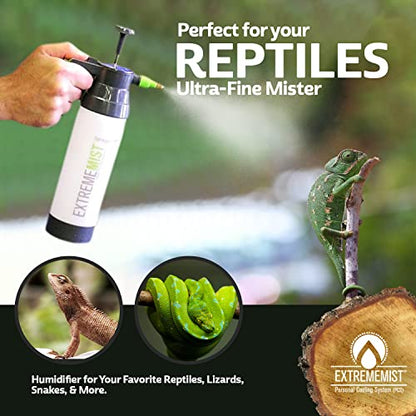 ExtremeMIST High-Performance Reptile Mister - Ultra-fine Reptile Sprayer & Terrarium Humidity Fogger for Geckos, Chameleons, Turtles and Lizards - The Ultimate Pump Sprayer & Humidifier - 20 Oz Bottle - size: One Size