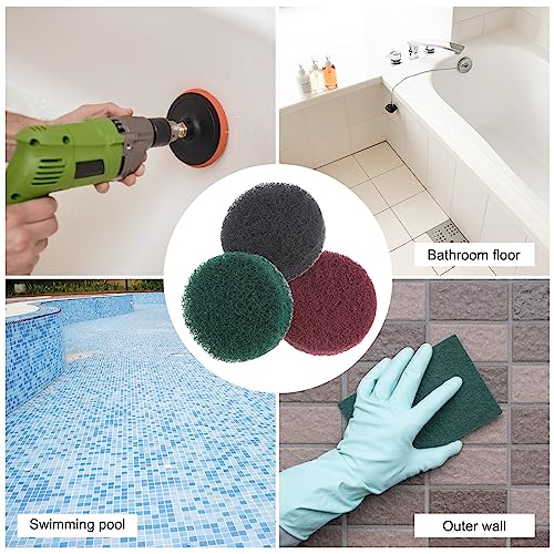 HARFINGTON 8pcs Drill Power Brush 2 inch Tile Scrubber Scouring Pads 800-1000 Grit for Bathroom Kitchen Household Cleaning - color: Grey, size: 800-1000 Grit