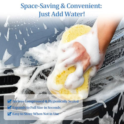 5 Pack Large Car Wash Sponges Non-Scratch Sponges for Auto, Truck, RV, Boat Cleaning Thick Foam for Kitchen, Bathroom, Household (Large)