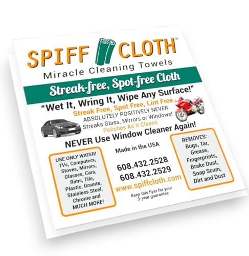 1-Count Miracle Cleaning Towel, Streak-Free, Cleans with Just Water, 16" x 16" Reusable Washable Cloth