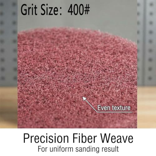 4 Inch 400 Grit Drill Brush Scrubber Scouring Pads, 20 Pcs Hook & Loop Power Scrubber Scour Pad for Rotary Tools, Random Orbital Sander (Red) - style: Red - 400#
