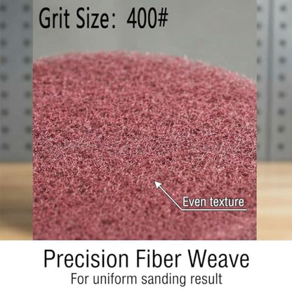 4 Inch 400 Grit Drill Brush Scrubber Scouring Pads, 20 Pcs Hook & Loop Power Scrubber Scour Pad for Rotary Tools, Random Orbital Sander (Red) - style: Red - 400#